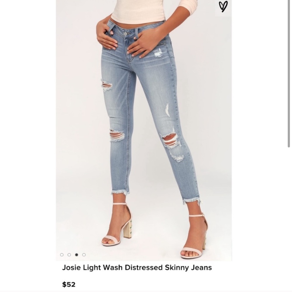 Lulus Eunina Light Wash Josie Skinny Crop Jeans